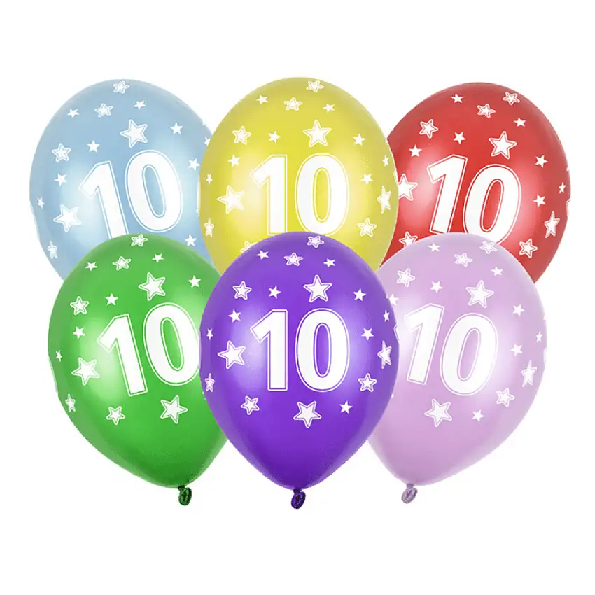 10-Års Ballonger Färgglada