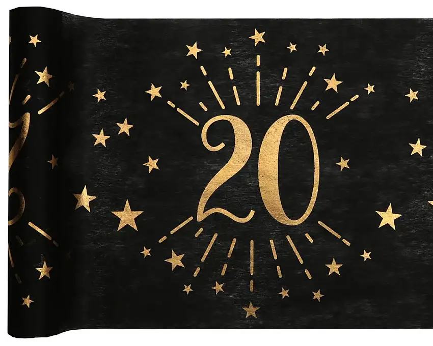 20 År Bordslöpare Guld/Svart