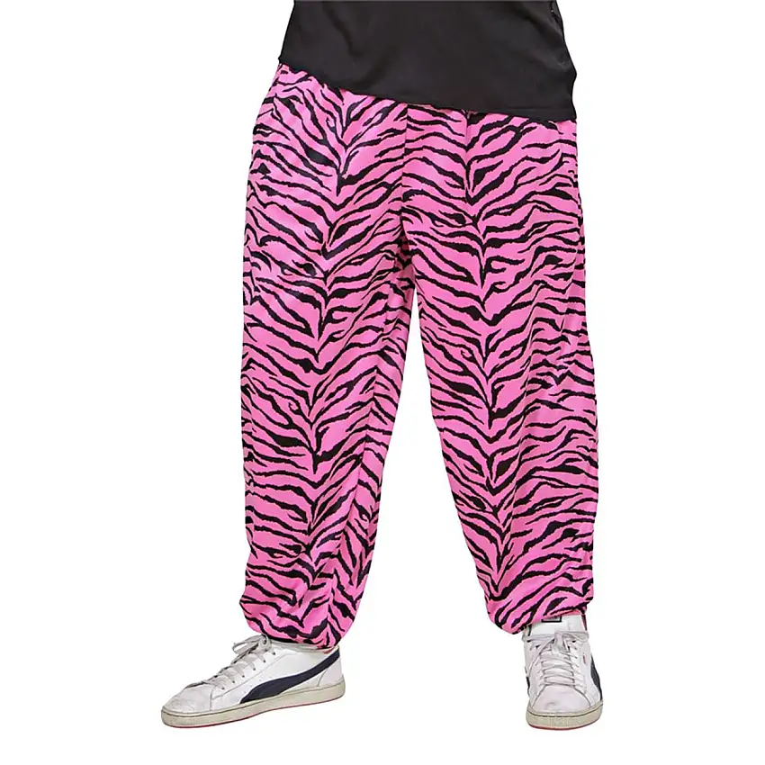 80-tals Baggy Byxor Zebra Rosa