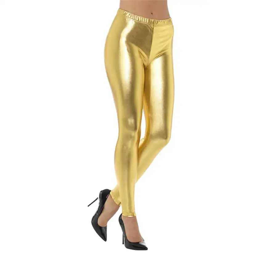 80-tals Metallic Disco Leggings Guld