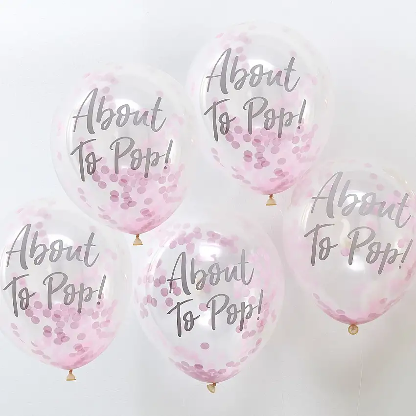 About To Pop Konfetti Ballonger Rosa