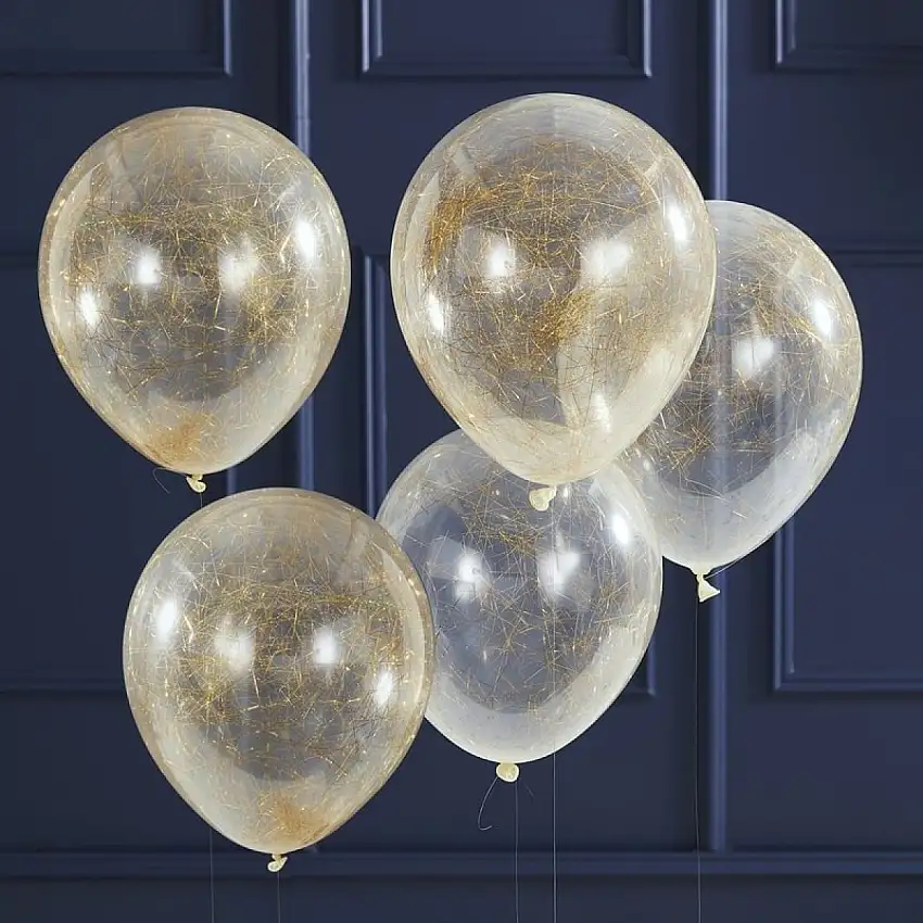 Änglahår Konfetti Ballonger Guld