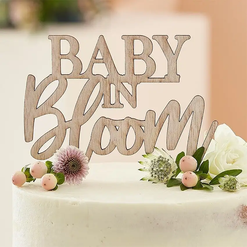 Baby In Bloom Trä Tårttopper