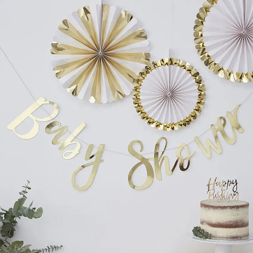 Babyshower Girlang Guld