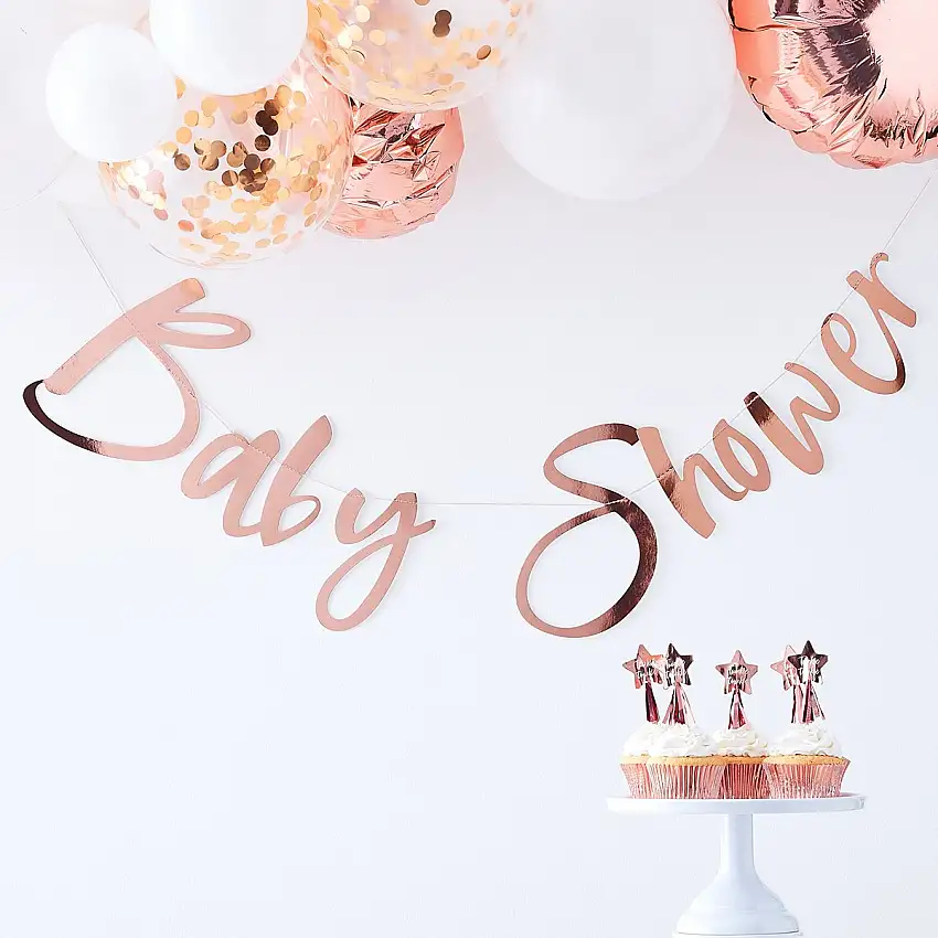 Babyshower Girlang Roséguld