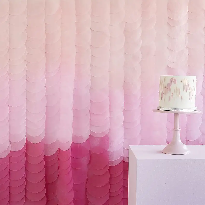 Backdrop Streamers Rosa Ombre