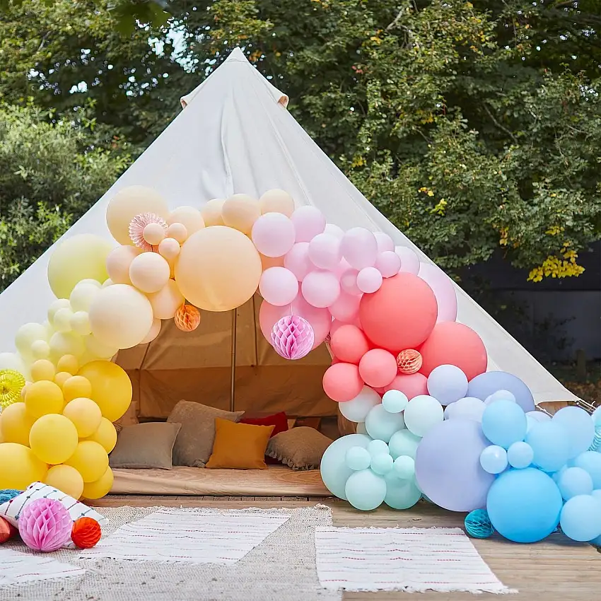 Ballongbåge Deluxe Regnbåge Honeycombs
