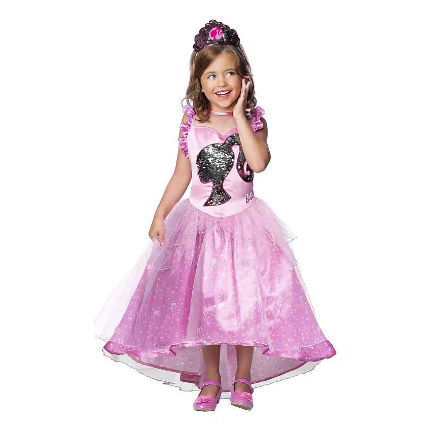 Barbie Prinsessa Paljetter Barn Maskeraddräkt