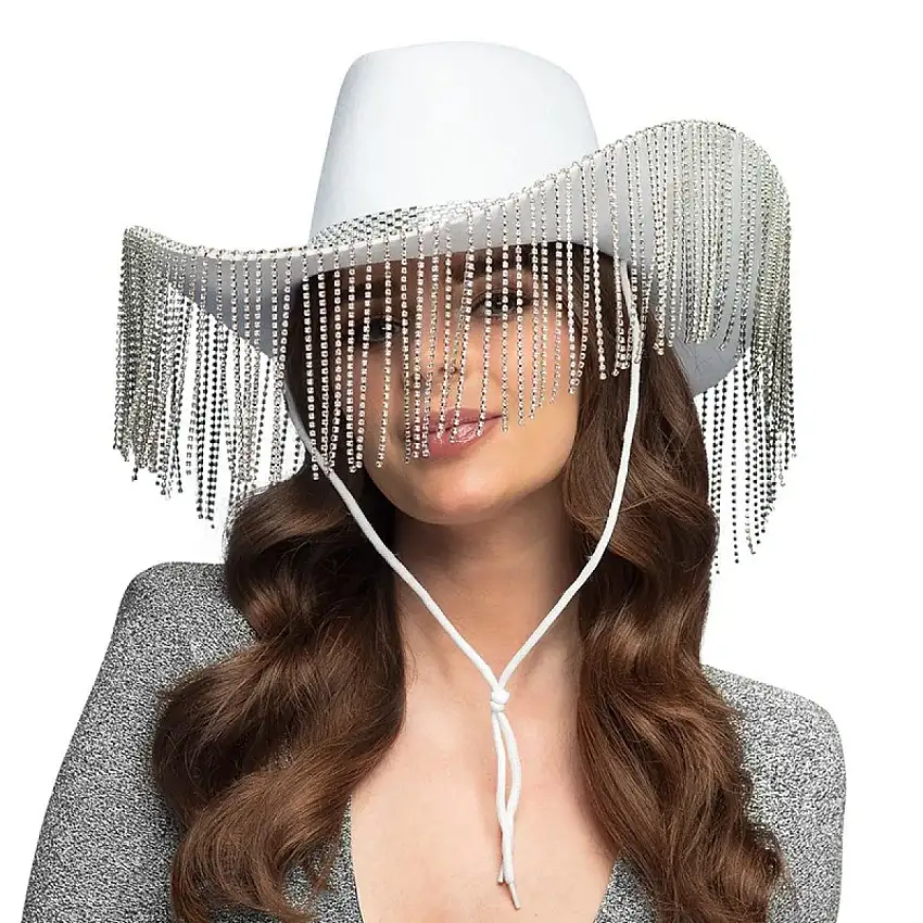 Pärlor Cowboyhatt Vit