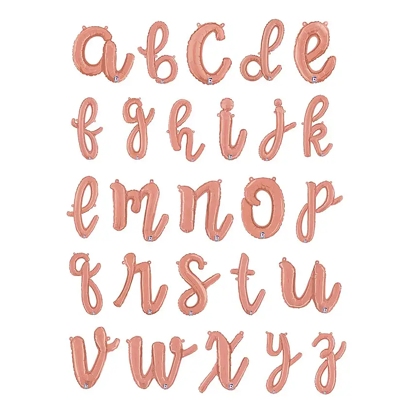 Bokstavsballong Script Roséguld