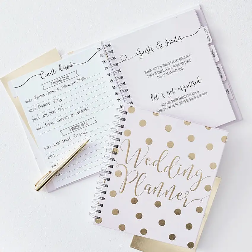 Wedding Planner Bok Guld