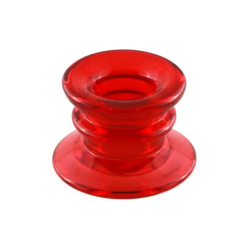 Glas Ljusstake Röd