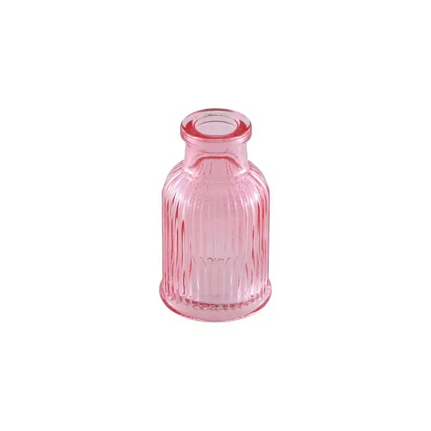 Mini Räfflad Glasvas Ljusrosa
