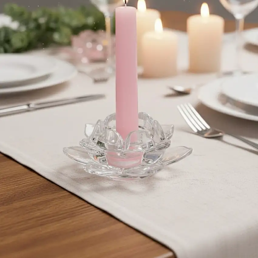 Lotus Ljusstake Klarglas