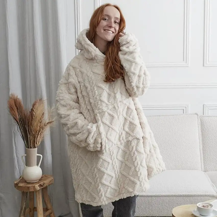 Filthoodie Jacquard Gräddvit