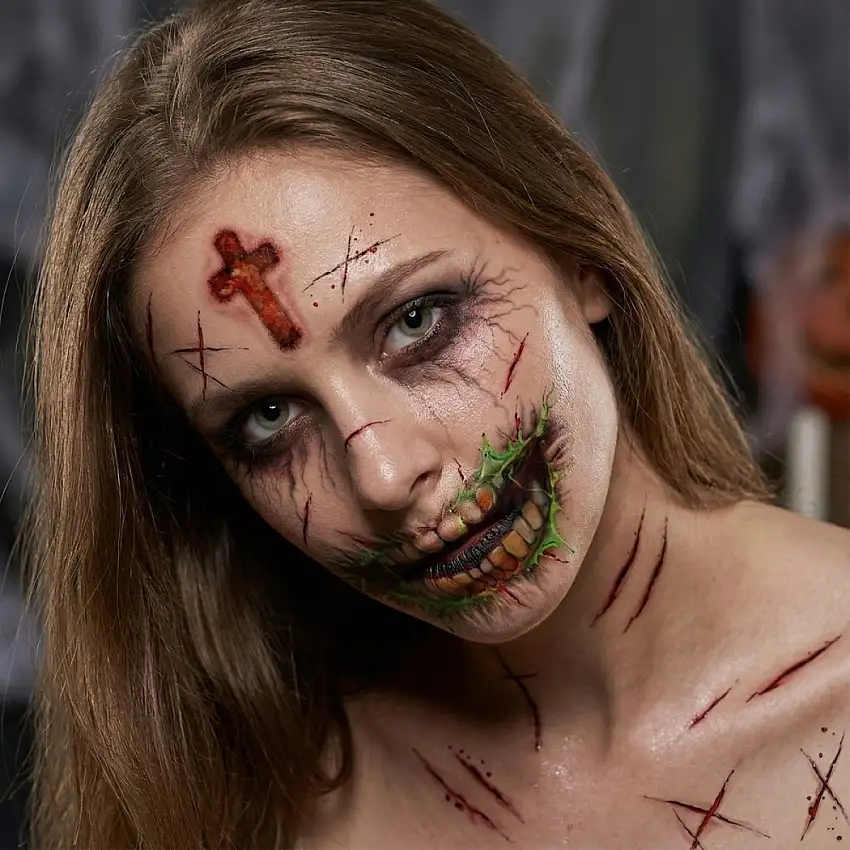 Zombie Falska Ansiktstatueringar