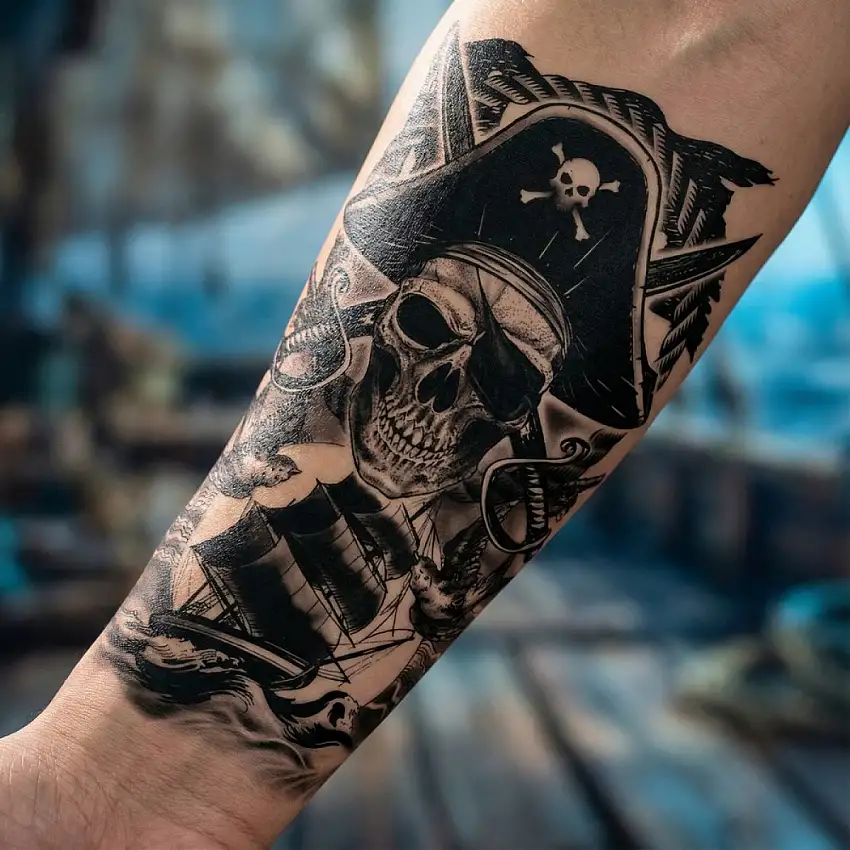 Pirat Falsk Tatuering