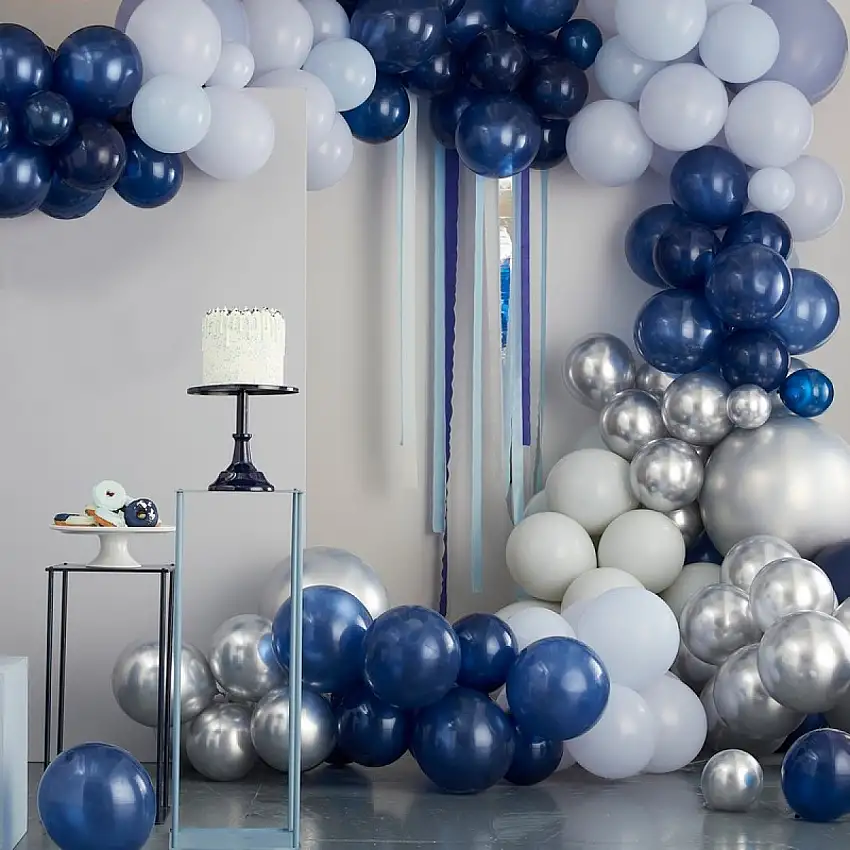 Ballongbåge Blå/Silver Krom