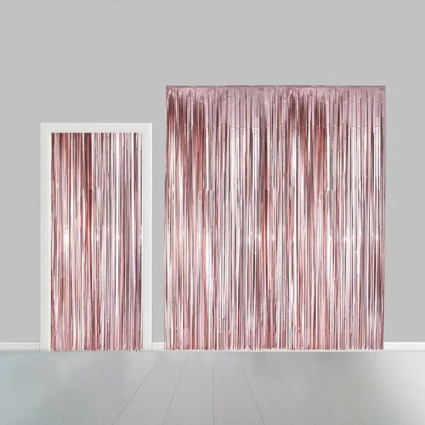 Glitterdraperi Roséguld
