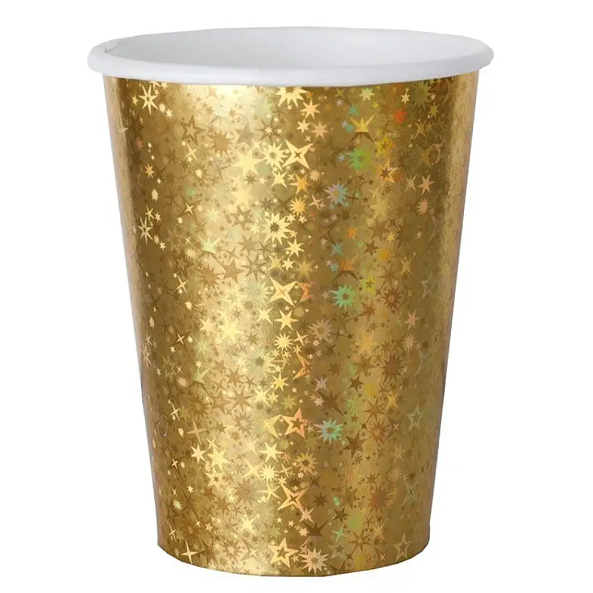 Glittrande Pappmugg Guld