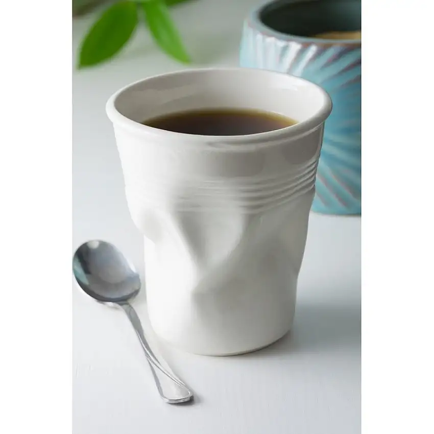 Skrynklig Mugg Vit