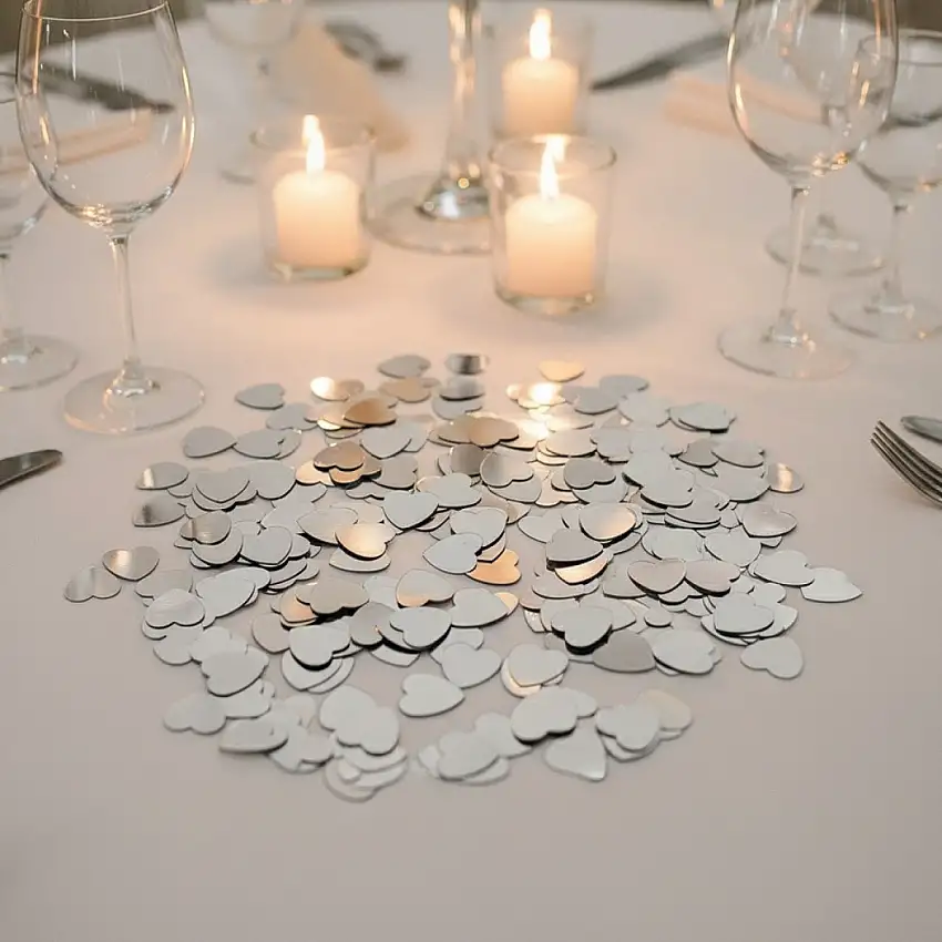 Hjärtan Konfetti Silver