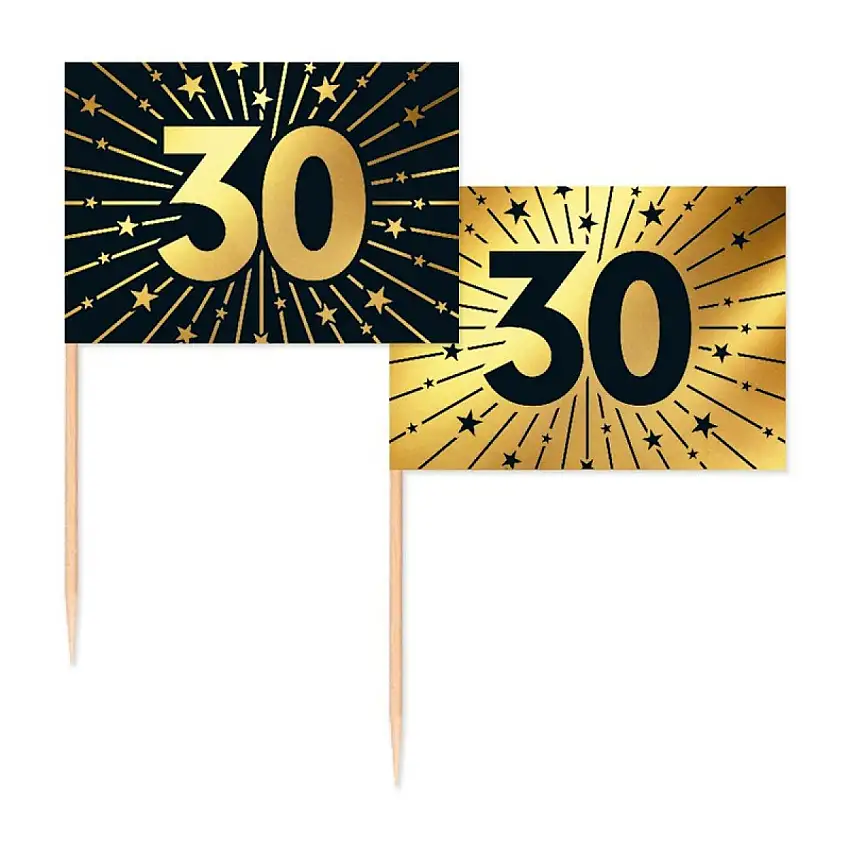 30 År Golden Celebrations Tårtpinnar
