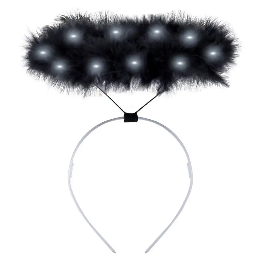 Ängel LED-hårband Svart