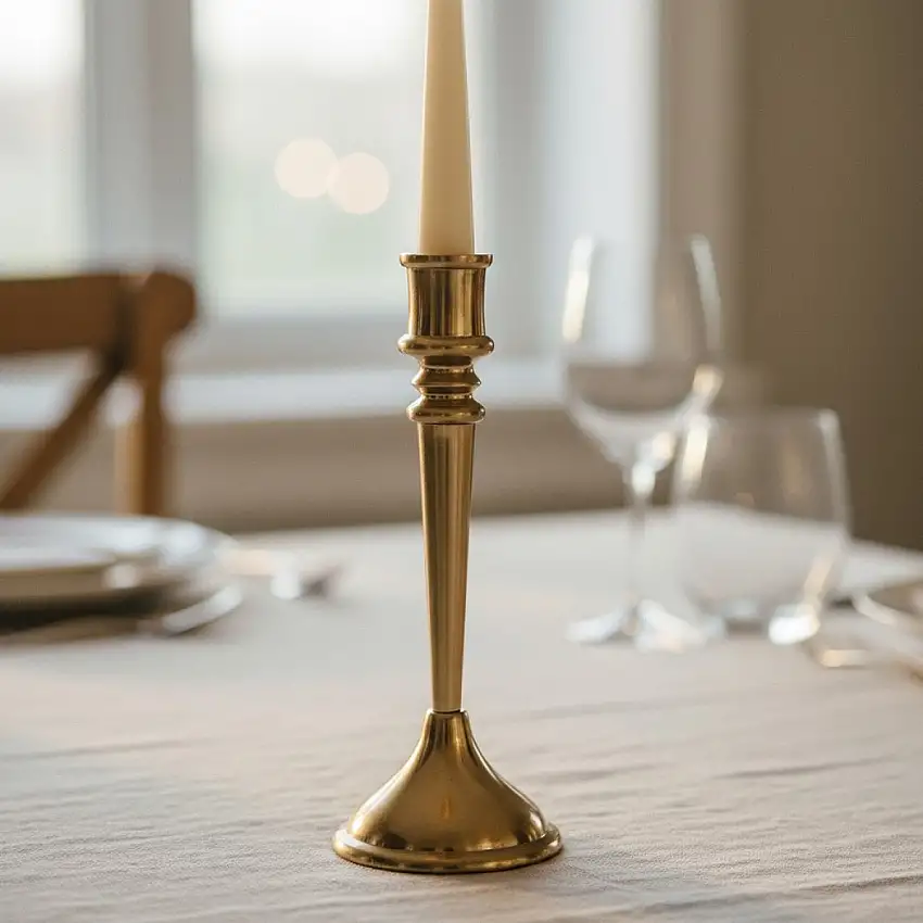 Metall Ljusstake Guld