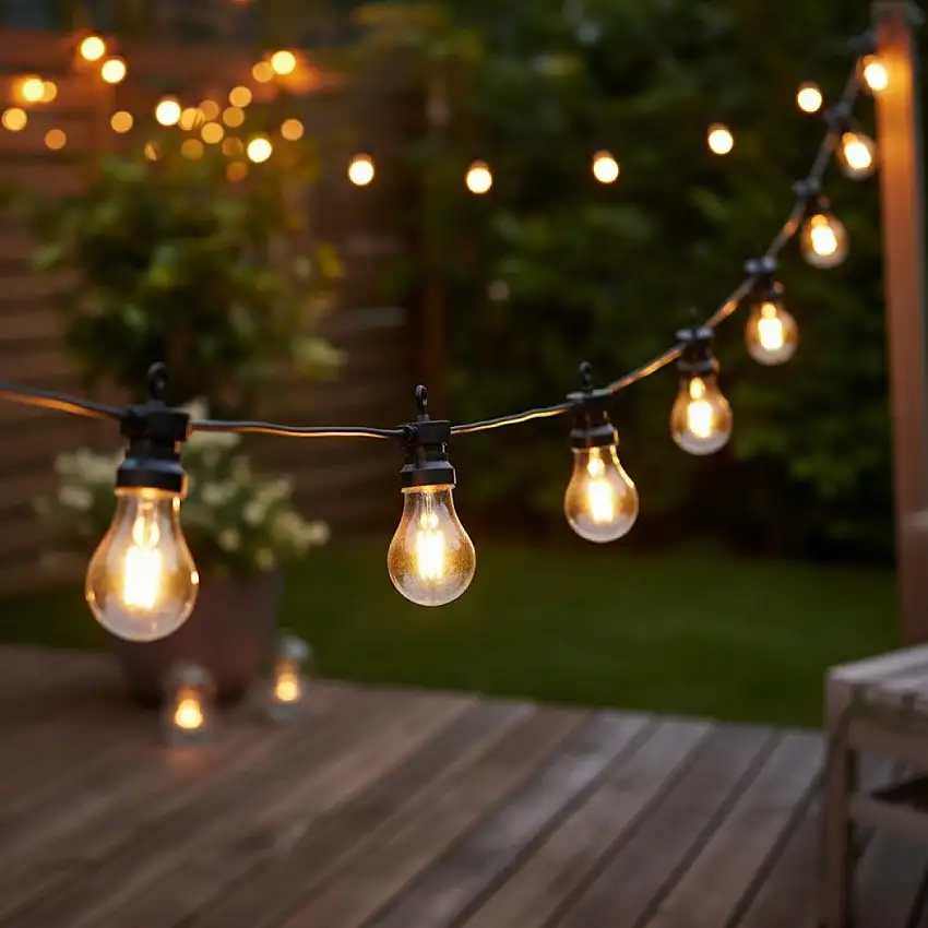 Glödlampa Ljusslinga Svart