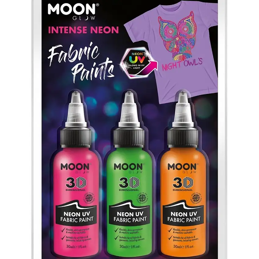 Neon UV Intense Textilfärg Rosa/Grön/Orange