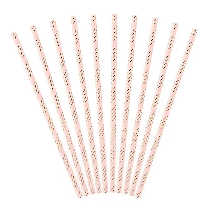 Papperssugrör Rosa/Guld