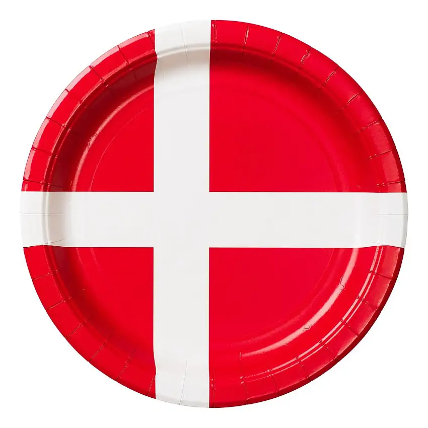 Papperstallrikar Danska Flaggan