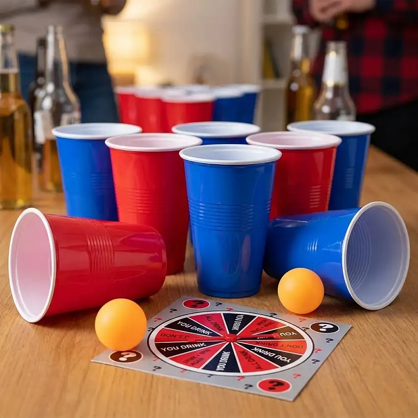 Beer Pong Twister Spel