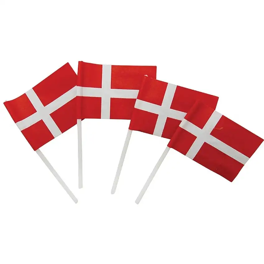 Danska Pappersflaggor På Pinne