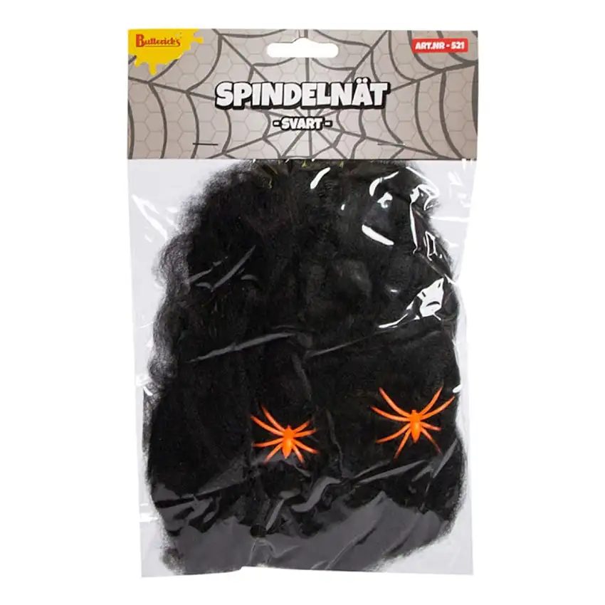 Svart Spindelnät med Spindlar