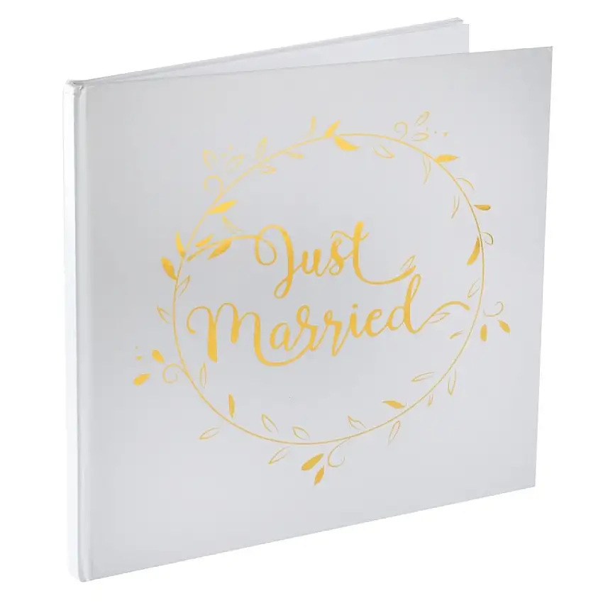 Just Married Gästbok Guld