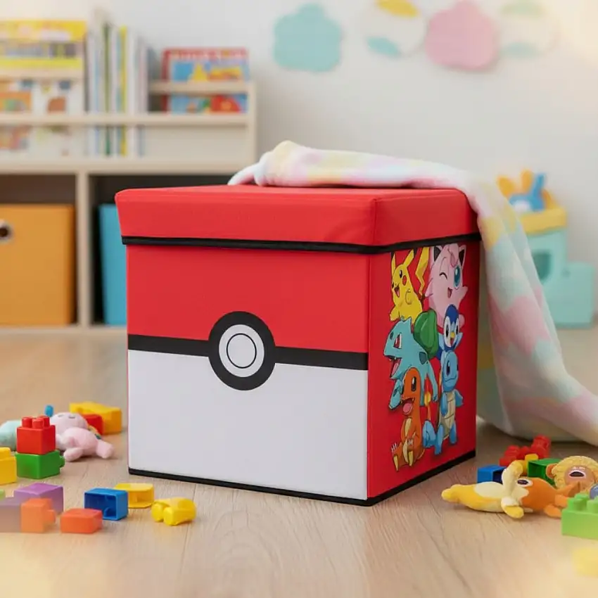Pokémon® Leksakslåda & Pall Röd