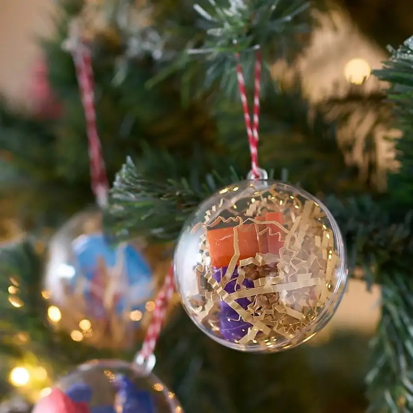 DIY Julgranskulor Transparent