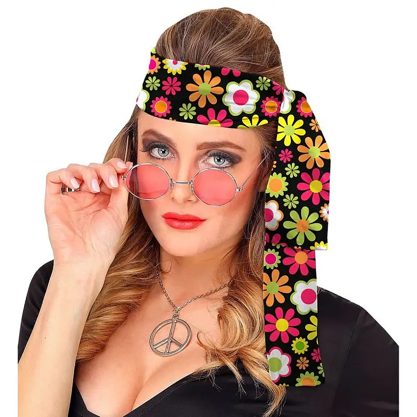 60-tal Blommigt Pannband