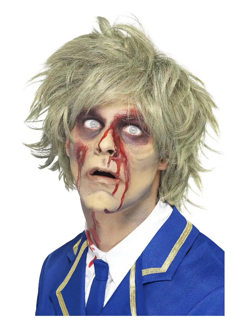 Zombie Peruk Grå Grön