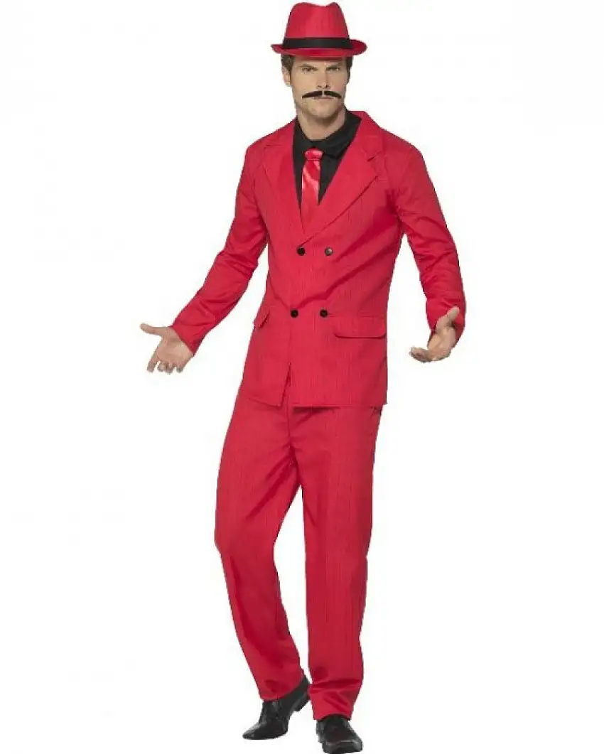 Zoot Suit Maskeraddräkt Röd